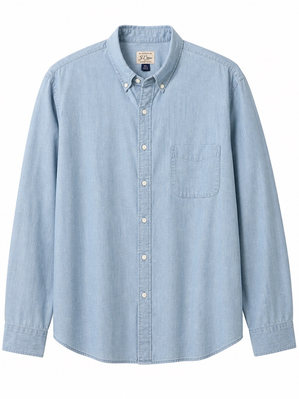 -J.CREW,CLASSIC,SECRET WASH,LONG SLEEVE,LIGHT BLUE,STRETCH,BUTTON DOWN SH…